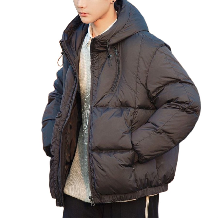 Winter Casual Padded Men's Downjacket Warmth Enhancing Lightweight Coat Outer Wear