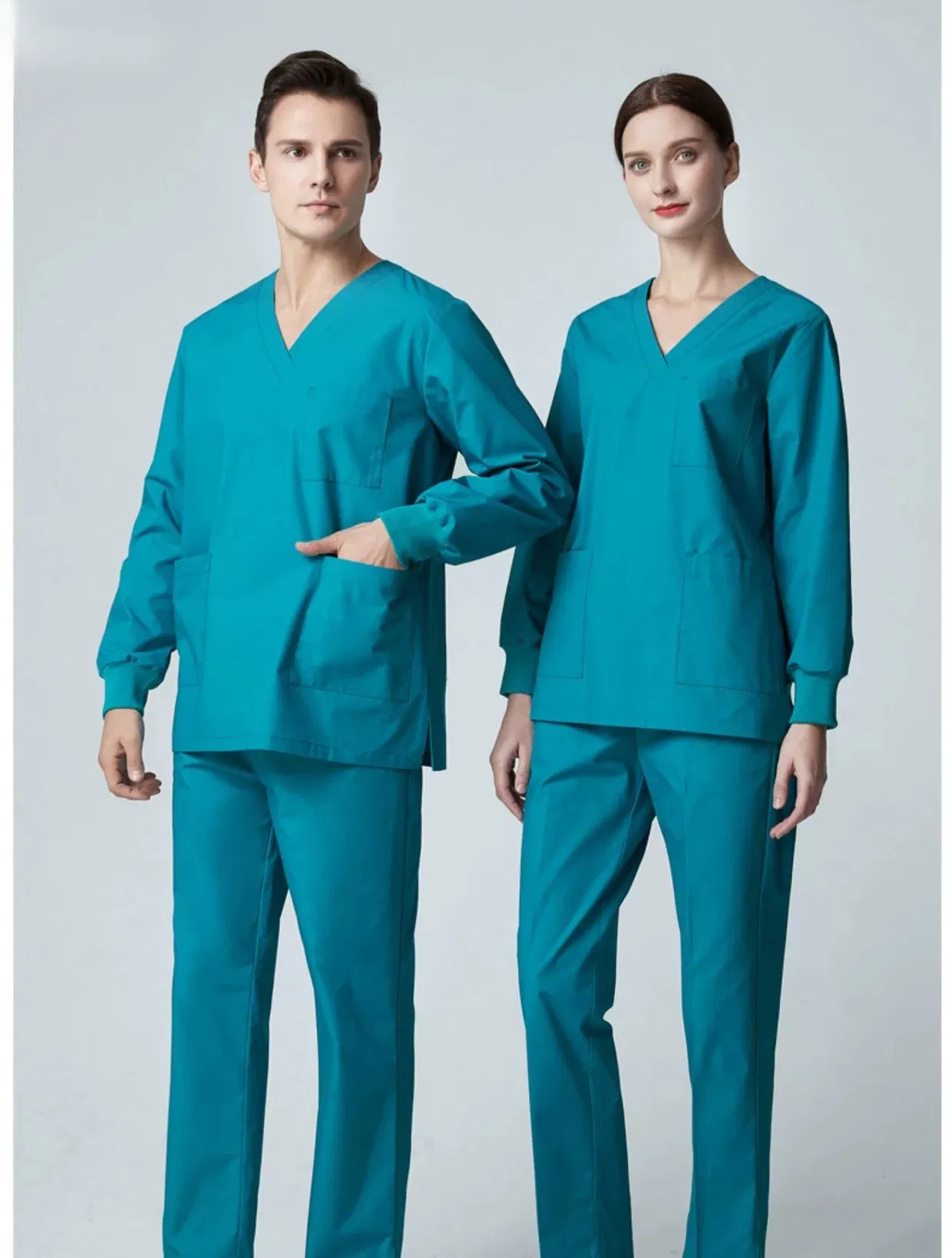 Unisex Custom Logo V-Neck Scrubs Suits Men/Women Nurse Uniforms Dental Hospital Medical Uniforms Surgical Suits Nurse Workwear