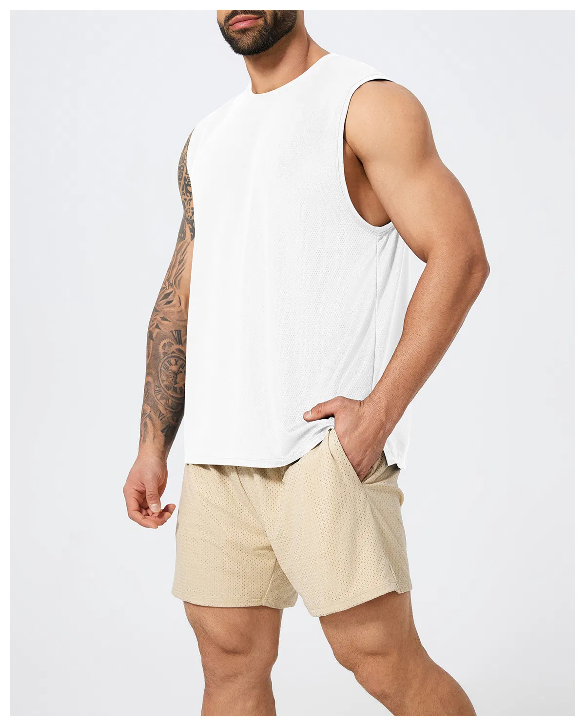 Factory Wholesale Sleeveless Training Teee Muscle Tank Tops for Men's Workout Sports T-Shirt