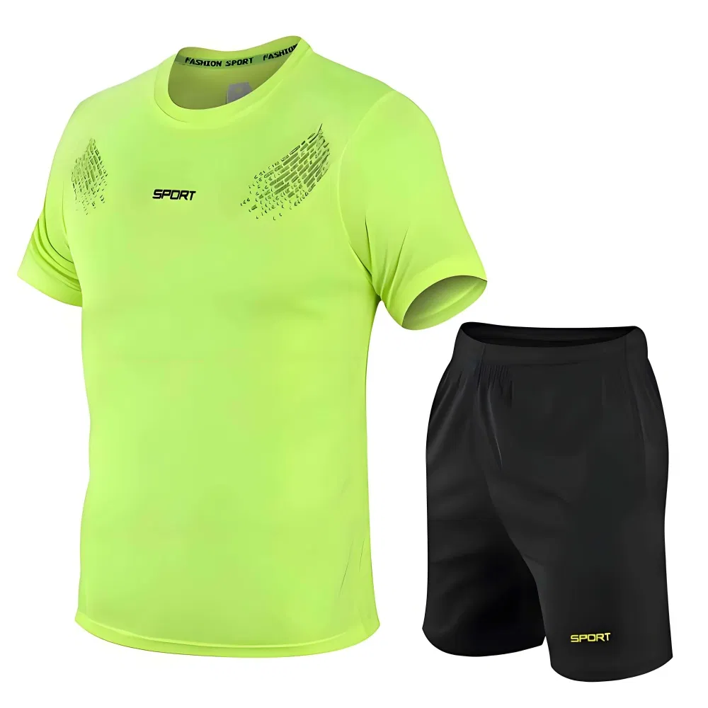 Custom Men's Sportswear Men's Casual Sports Jogger Suits Solid Color Short-Sleeve T-Shirt and Shorts Sets OEM Processing of Various Types of Clothing