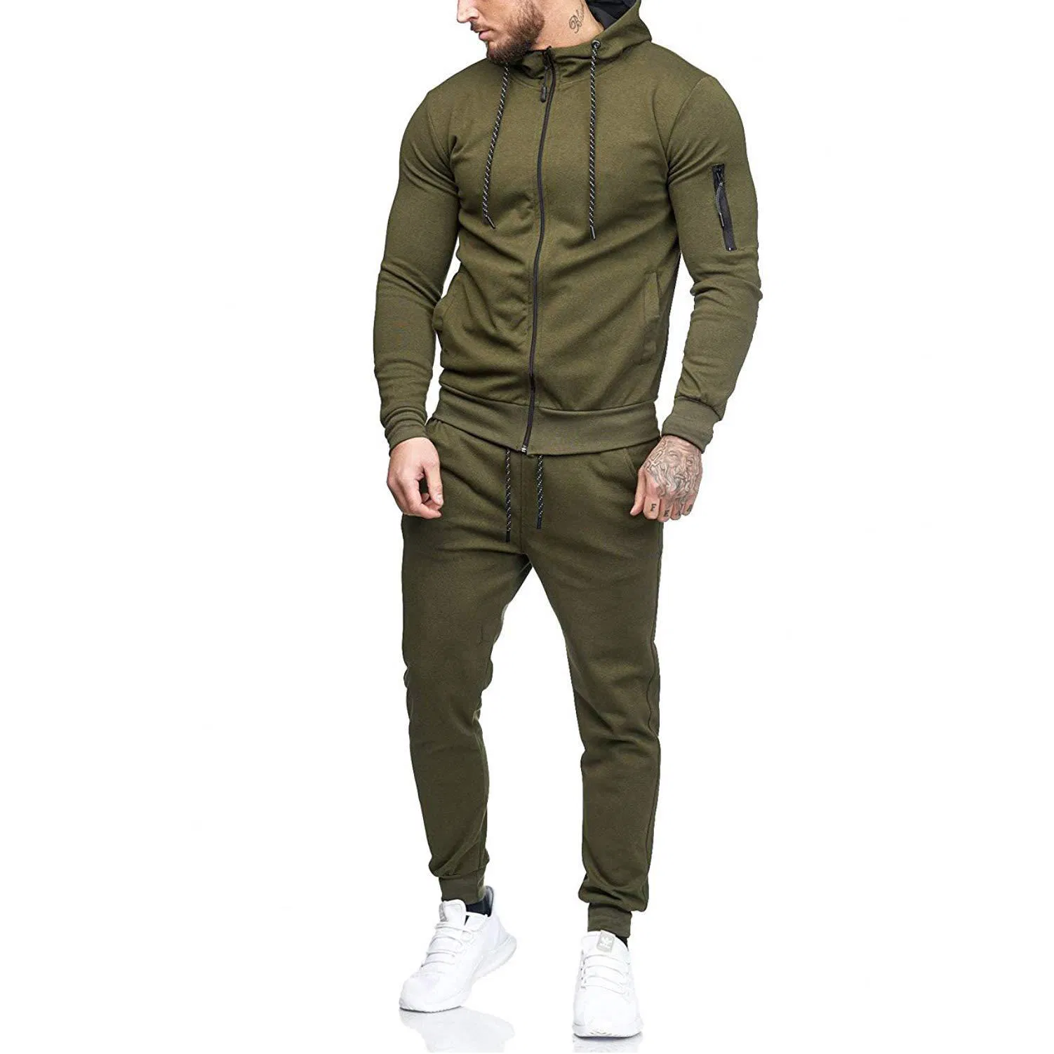 Custom Wholesale European and American Trendy Men's Sportswear Sets New Styles for Spring and Autumn Casual Fitness Clothes and Casual Sportswear Sets Clothing