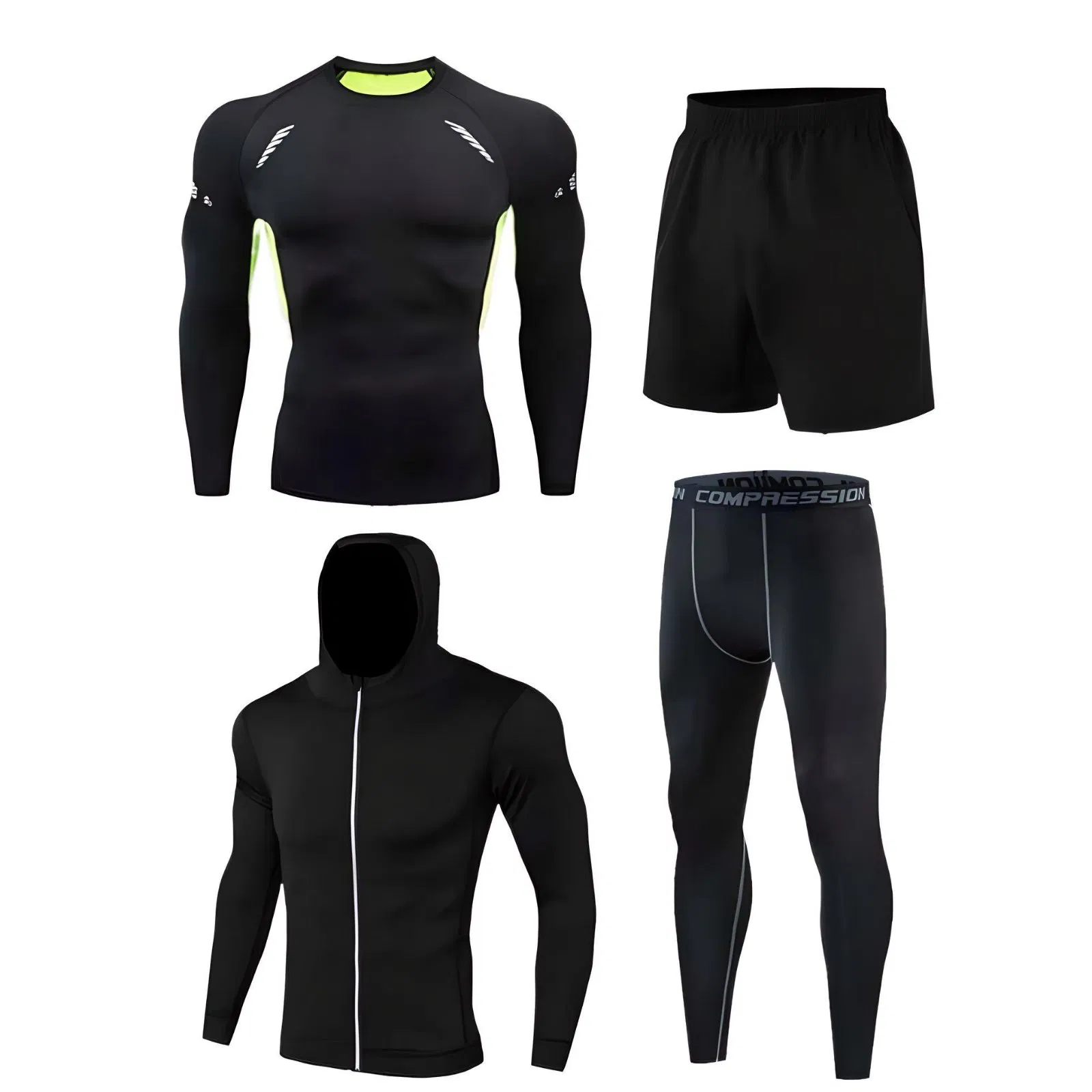 Quick-Drying Men's Sportswear Set: Summer Short-Sleeve T-Shirt, Fitness Clothes, Running Tight-Fitting Clothes, Training Set Clothing