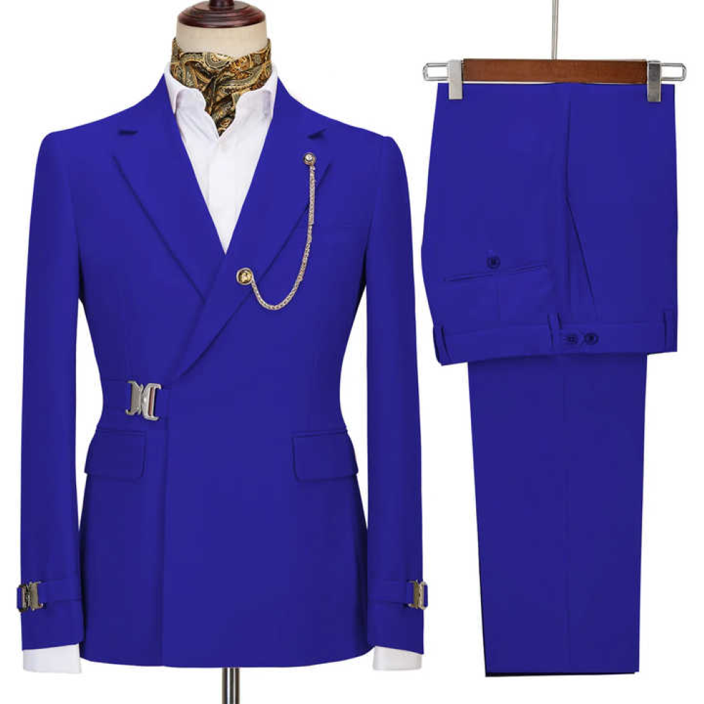 Men's Three-Button Formal Wedding Business Suit 2-Piece Regular Fit Jacket and Pants Men's Style for Business and Weddings