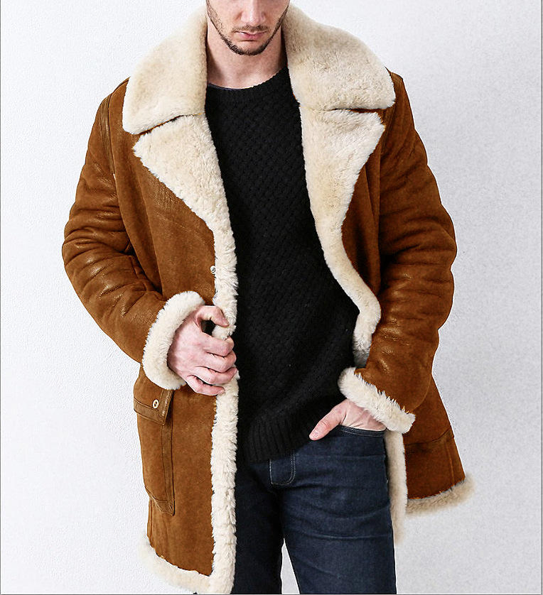 OEM Service Men Winter Fashion Casual Fur Windproof and Warm Jacket Plus-Size Coat Clothing