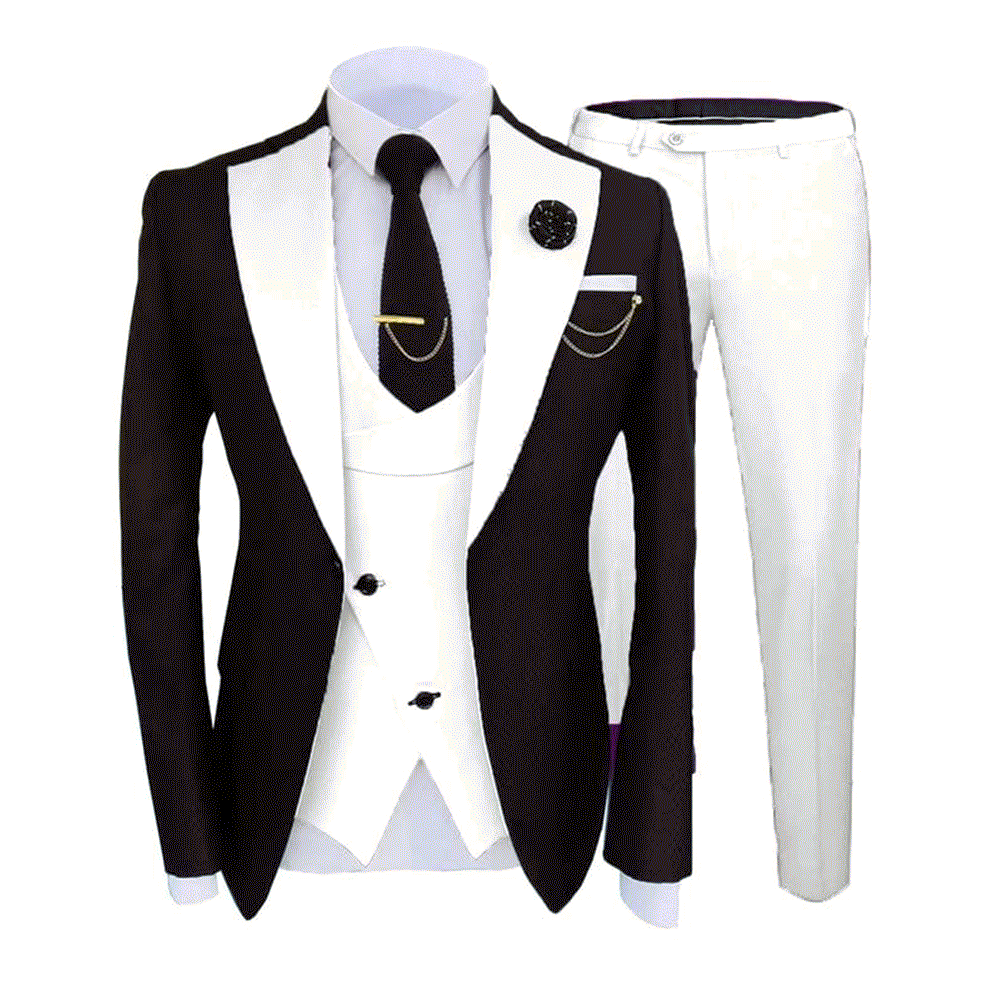 Whole Sale Price Quality Breathable Men's Business Suit Set Flat Front Style for Weddings and Parties