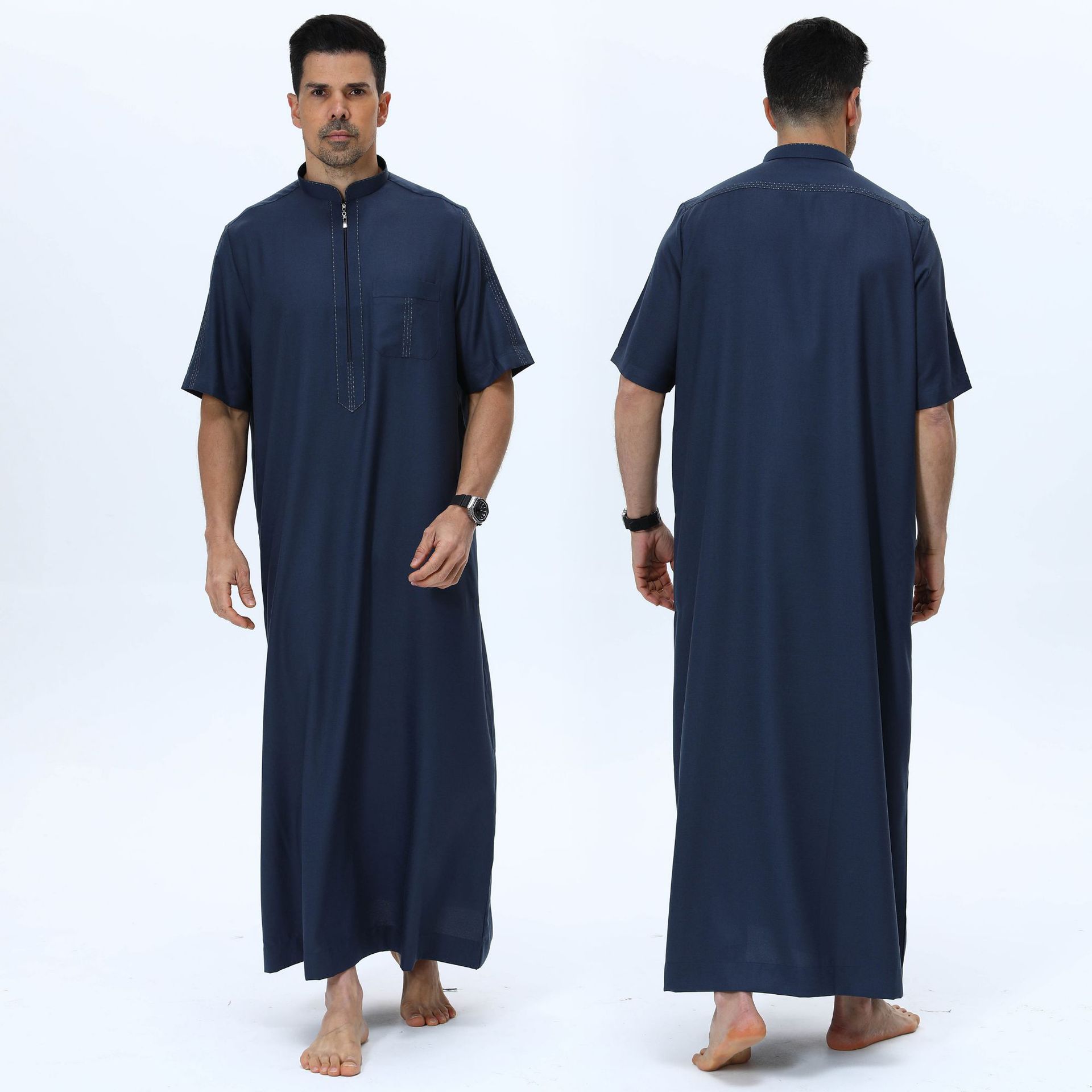 Men's Solid Color Robe Back