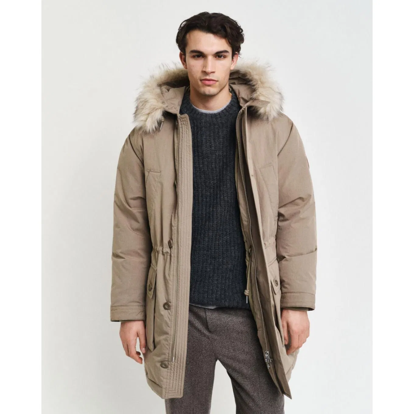 Wholesale Men Jacket Customized Active Clothes Men Water-Proof Puff Down Coat Male Down Parka Jackets Outdoor Outwear Man Wind-Proof Fur Hood Outdoor Coat