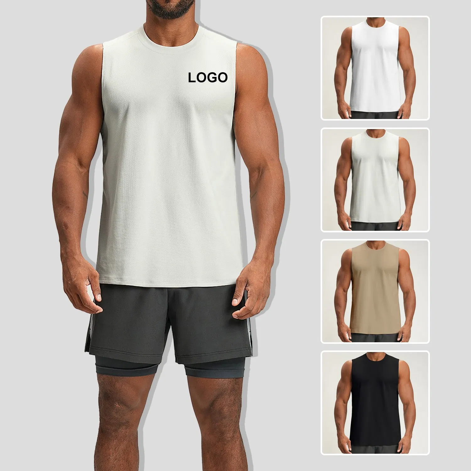 Men's Quick Dry Workout Tank Top Gym Muscle Tee Fitness Bodybuilding Sleeveless T Shirt