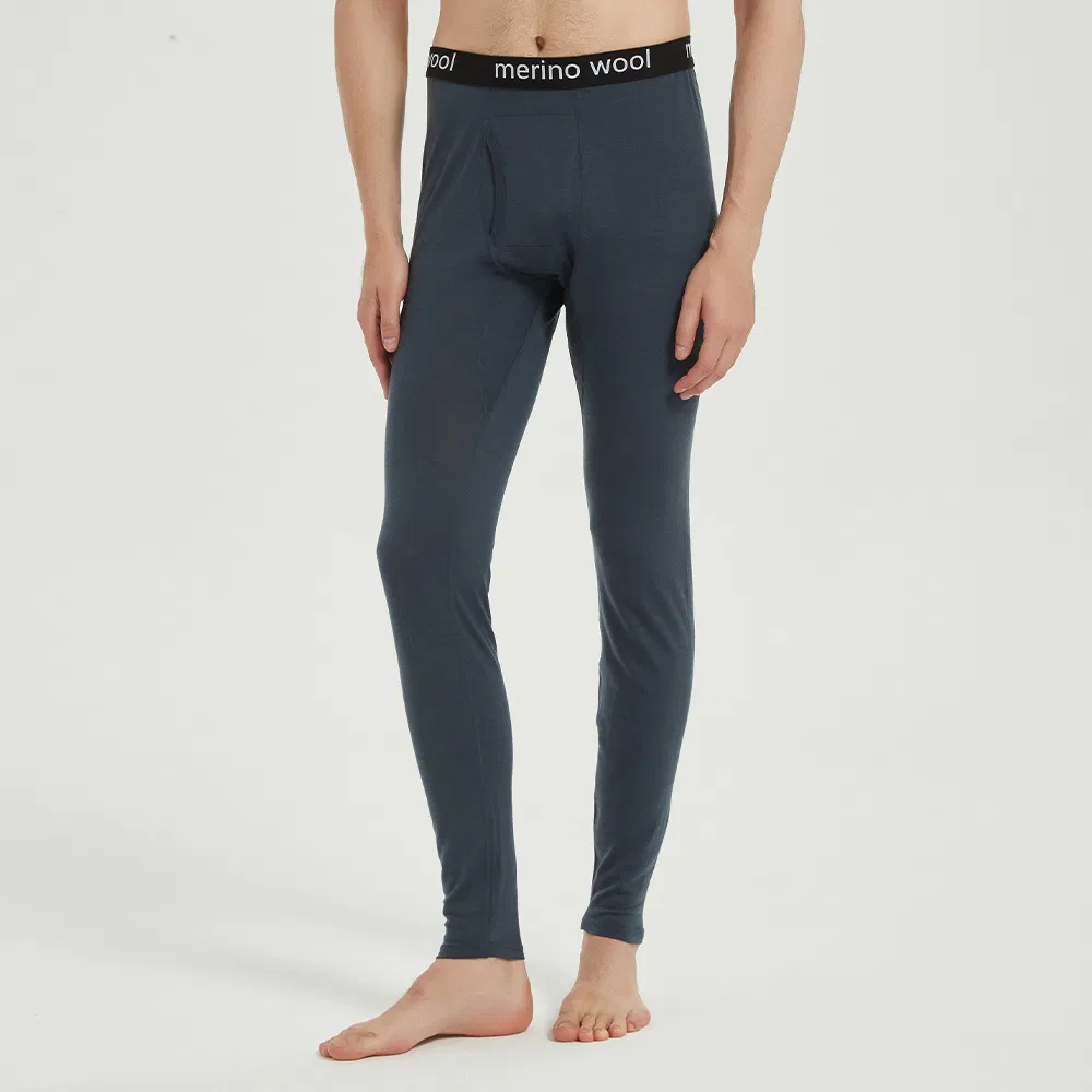 Men's Merino Wool Base Layer Leggings - Quick-Dry Thermal Pants for Autumn/Winter Hiking &amp; Mountaineering