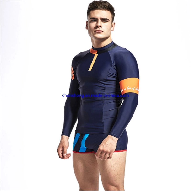 Men's Sport Swimming T-Shirt Tight Top Swimwear Diving Thin Wetsuit Running Clothes Tops Windsurf Surfing