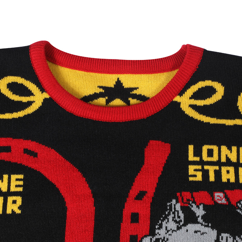 Custom Logo OEM &amp; ODM Unisex Men Sweater Jacquard Pattern Knitwear Winter Jumpers Knit Top Crew Neck Fashion Knitted Sweater