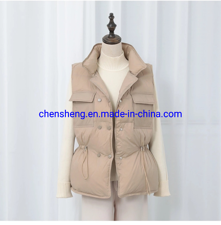 Fashion Wholesale Lady Down Vest Wear for Warm Outdoor Beauty Girl Young Women Stock Cheap Small Quantity