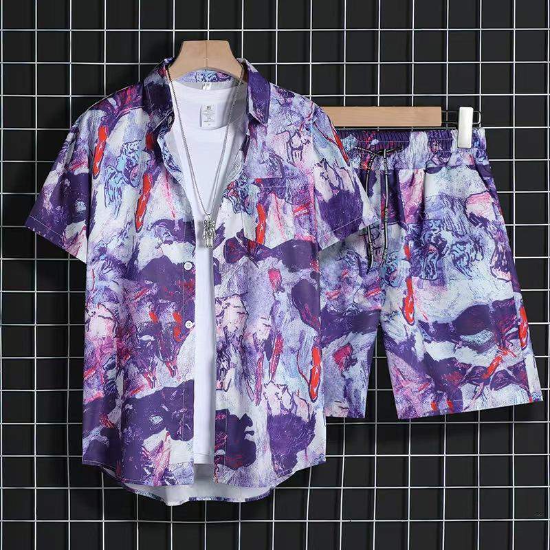 Men's Beachwear for Vacation on Hainan Island, Sanya, Hawaii. Summer Floral Shirt.