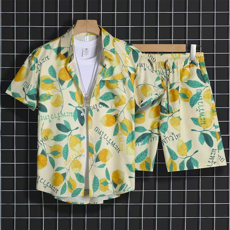 Men's Beachwear for Vacation on Hainan Island, Sanya, Hawaii. Summer Floral Shirt.