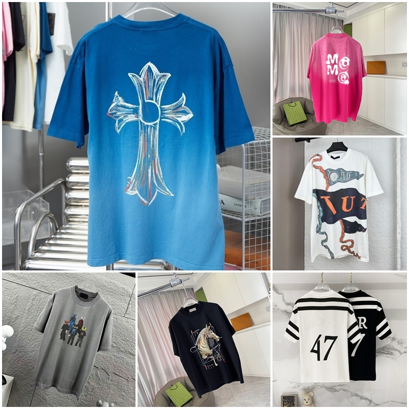 Luxury High-End Designer Graphic T-Shirts for Men Premium Cotton Casual Short Sleeve Tees Fashion Streetwear Tops