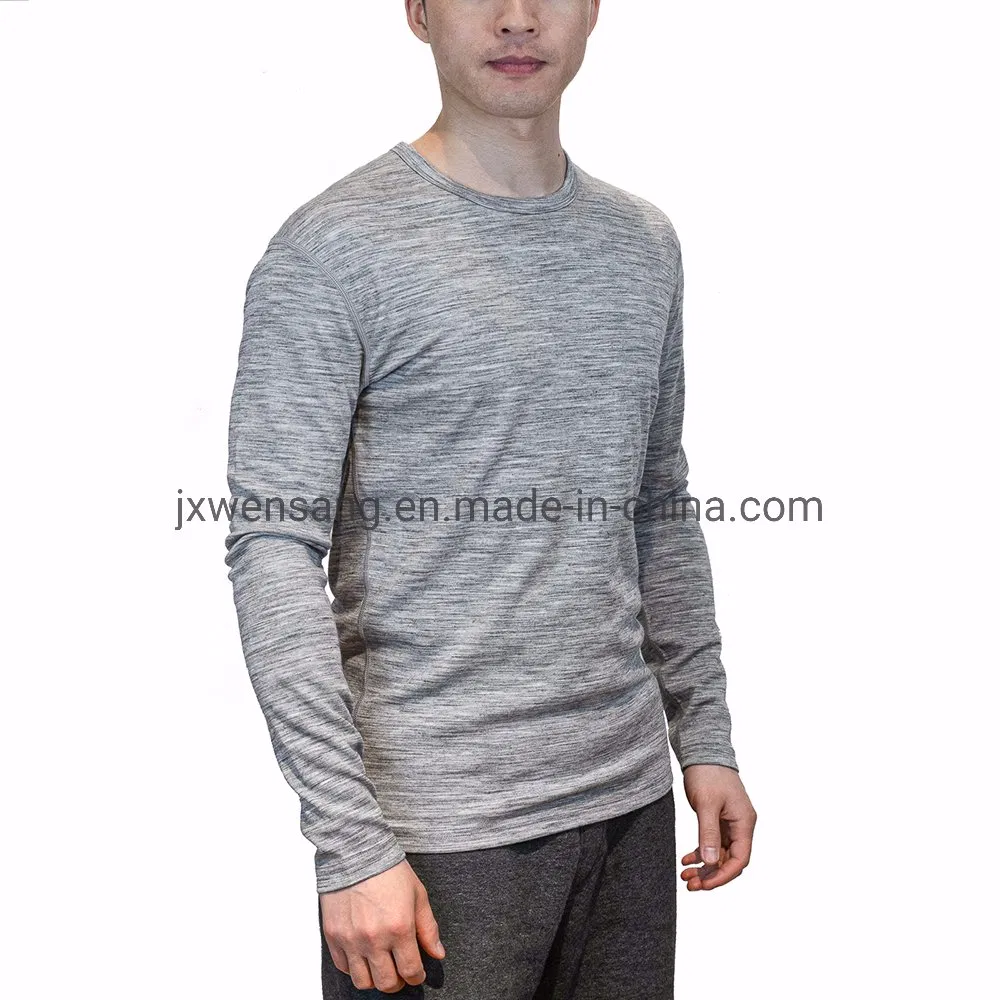 Australian Merino Wool Base Layer Clothes Men's Long Sleeve Thermal Underwear Top