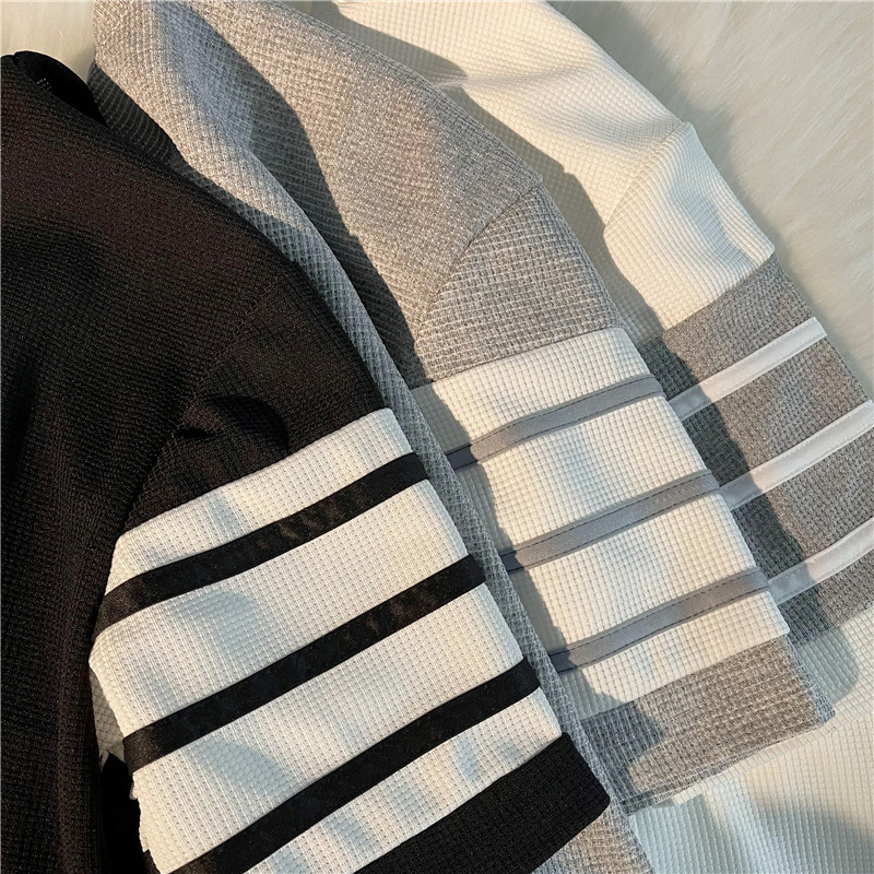 Men's T-Shirt Short - Sleeved Waffle T Summer Thin Half - Sleeved T-Shirt Men's Large Size Sense Slightly Loose Top Manufacturer Direct Sales