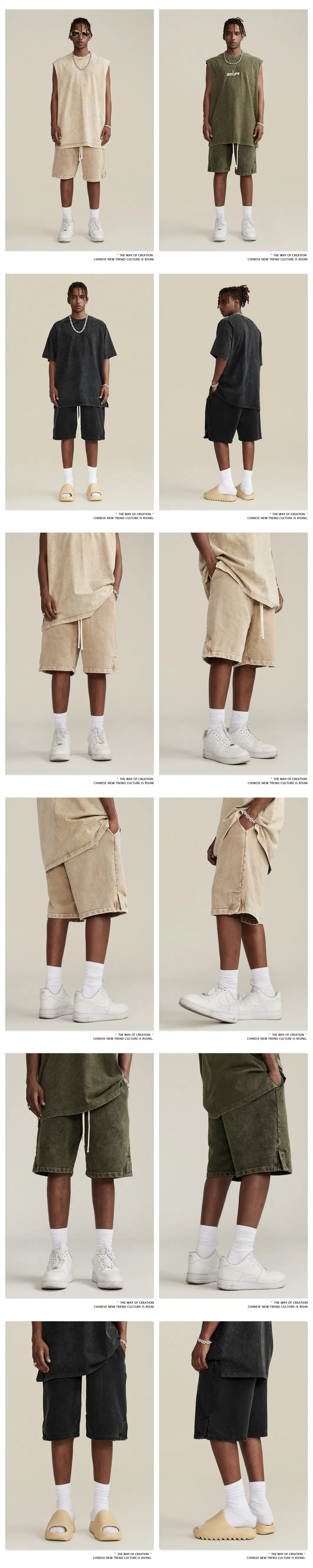 470g Summer Wash Vintage Split Sweat Shorts