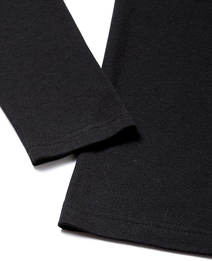 Men's Black Turtleneck Long-Sleeve T Shirt Slim Fit Basic Inner Wear Soft Stretchy Casual Top