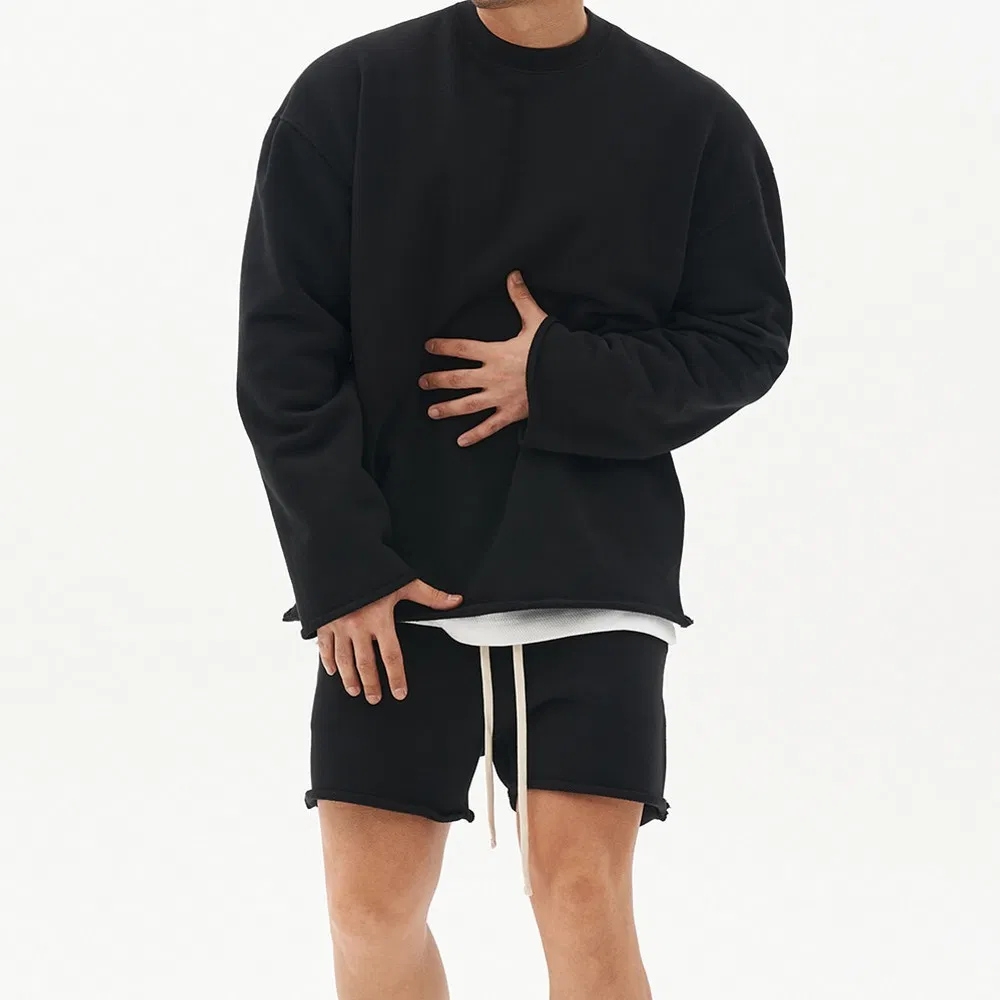 Sports Loose Round Neck Sweatshirt Detailed Image 3