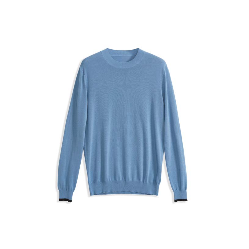 Wholesale Casual Superior Standard Jacquard Plain Knit Pullover Solid Color Knitwear 100% Cotton Men's Sweater