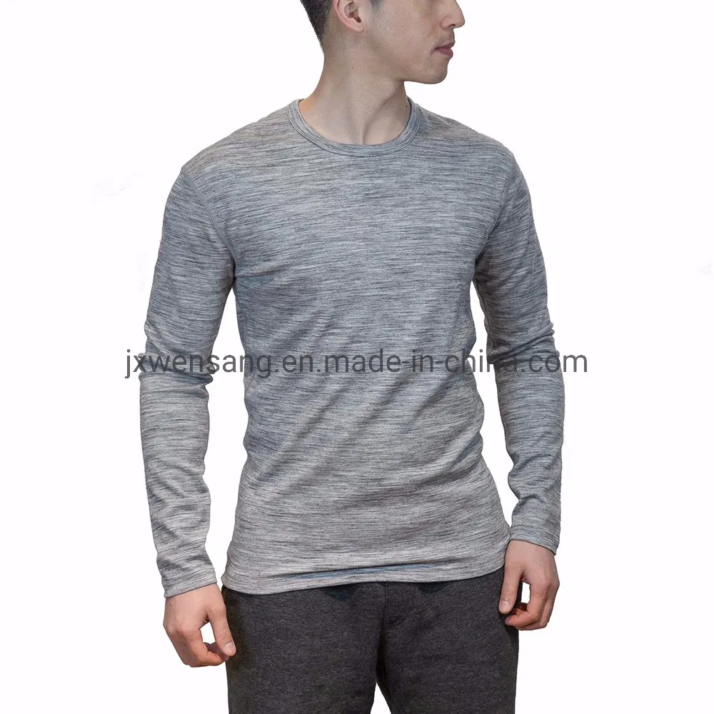 Australian Merino Wool Base Layer Clothes Men's Long Sleeve Thermal Underwear Top
