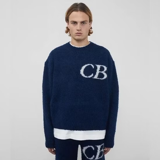 Bestselling Brand CB Men's Sweater Casual Pattern Pullover Knitwear Winter O-Neck Loose Oversize Cole Buxton Knitted Sweater Men