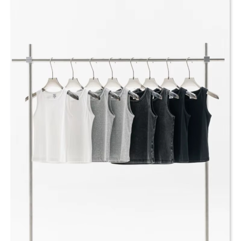 Custom Tank Tops Summer Plus-Size Oversized Men's Wear Base Vest Wearable Outside Solid Blank Washed Sleeveless T-Shirt for Men