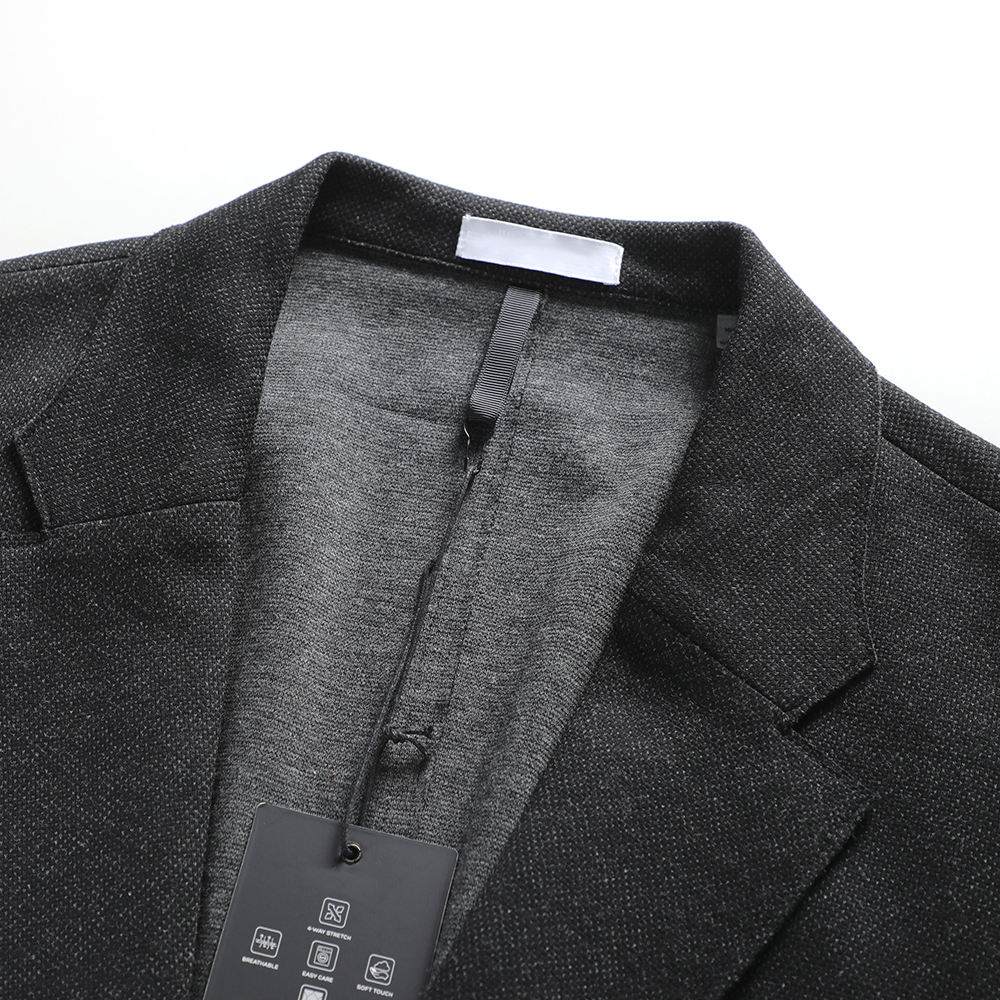 Vintage Men's Single Breasted Dark Gray Business Suit Custom Service Included Flat Front Classic Style Loose Fit