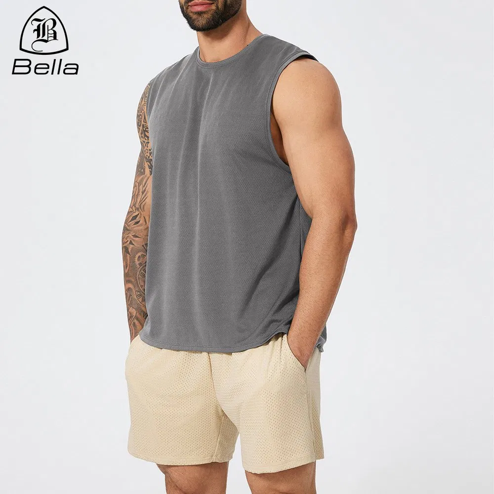 Factory Wholesale Sleeveless Training Teee Muscle Tank Tops for Men's Workout Sports T-Shirt
