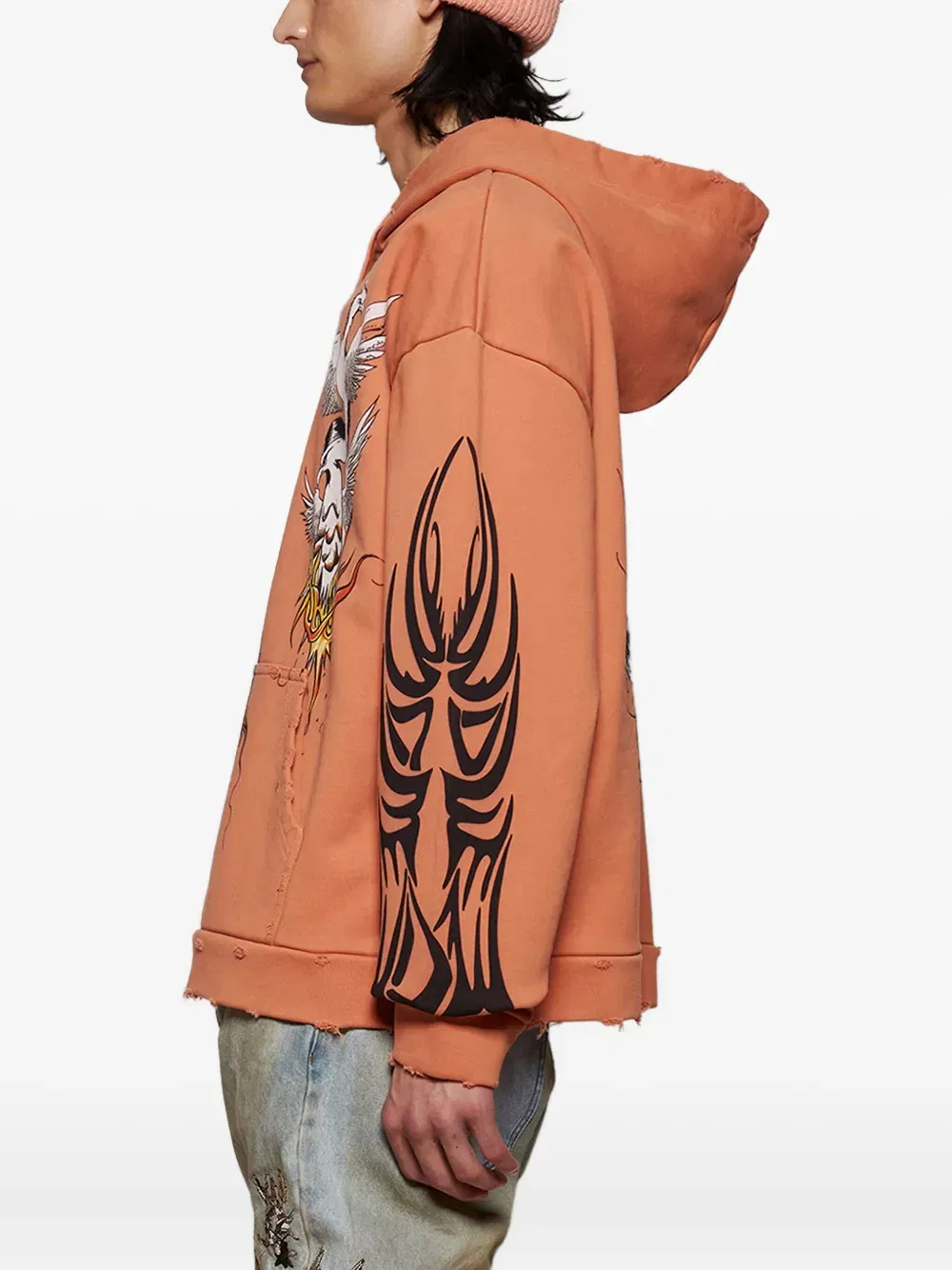 Wholesale Fashion Custom Embroidered Distressed Print Plain High Quality Soft Cotton 420GSM Fleece Hoody Puff Oversized Heavyweight Hoodies Men Unisex