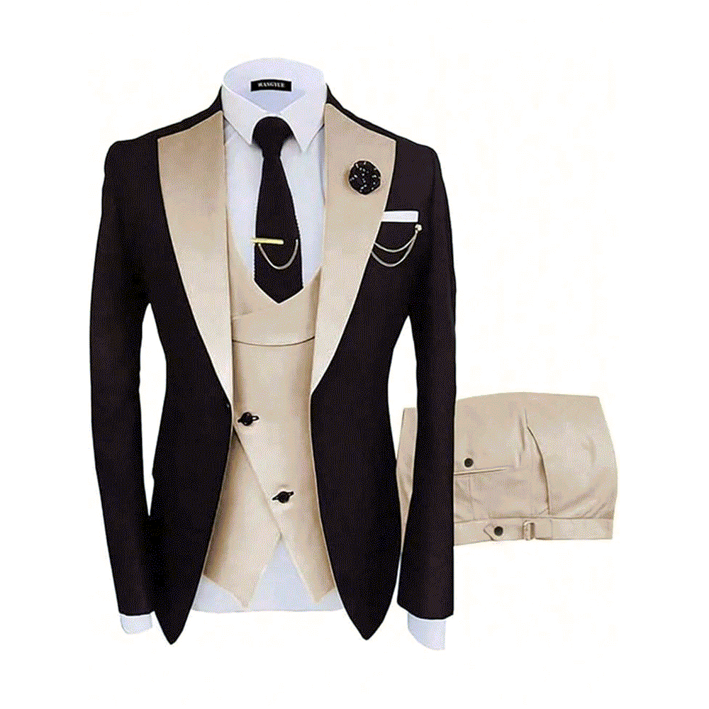 Whole Sale Price Quality Breathable Men's Business Suit Set Flat Front Style for Weddings and Parties