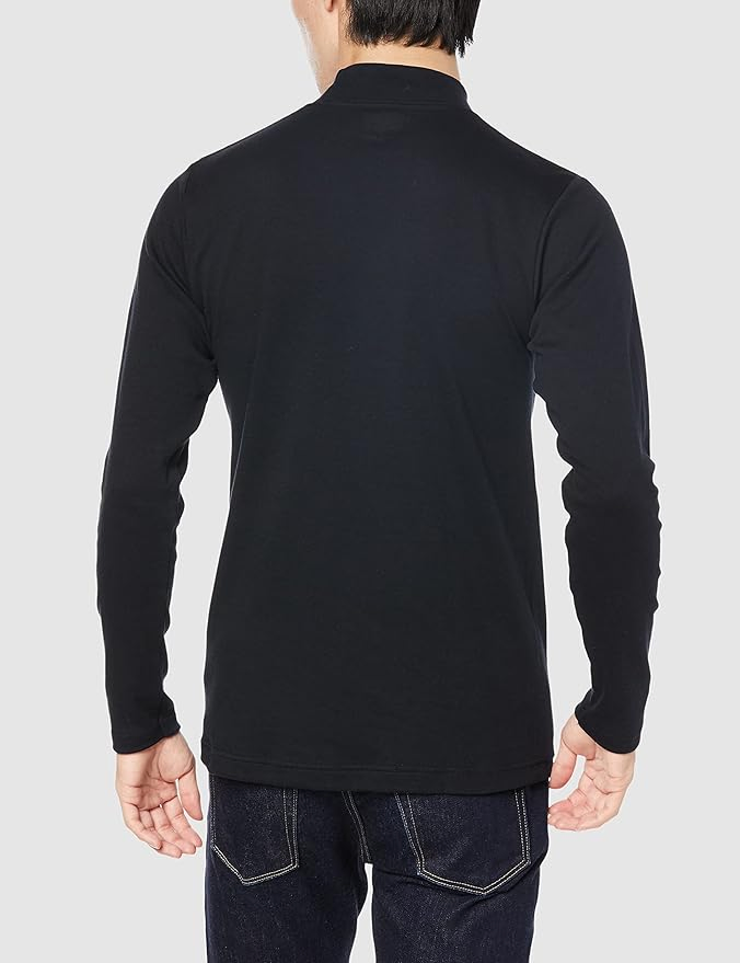 Men's Black Turtleneck Long-Sleeve T Shirt Slim Fit Basic Inner Wear Soft Stretchy Casual Top