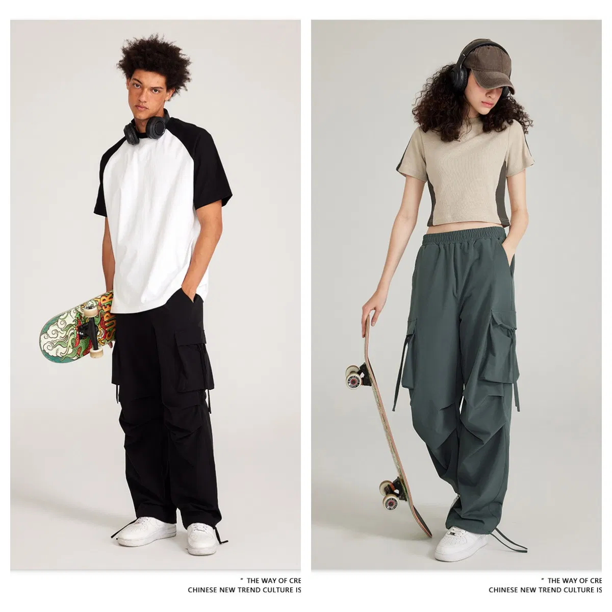 Unisex 155GSM 100%Polyester Summer High Quality Custom Blank Pocket Women Street Casual Female Wear