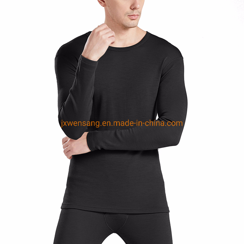 Merino Wool Base Layer Shirt Men′ S Winter Pajamas Set