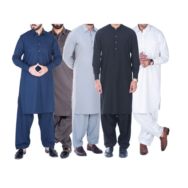 Fresh Arrivals Multi Color Men's Wear Clothing Shalwar Kameez Sets 100% Cotton Made Men's Fashion Plain Kurta Pajama Dress Men