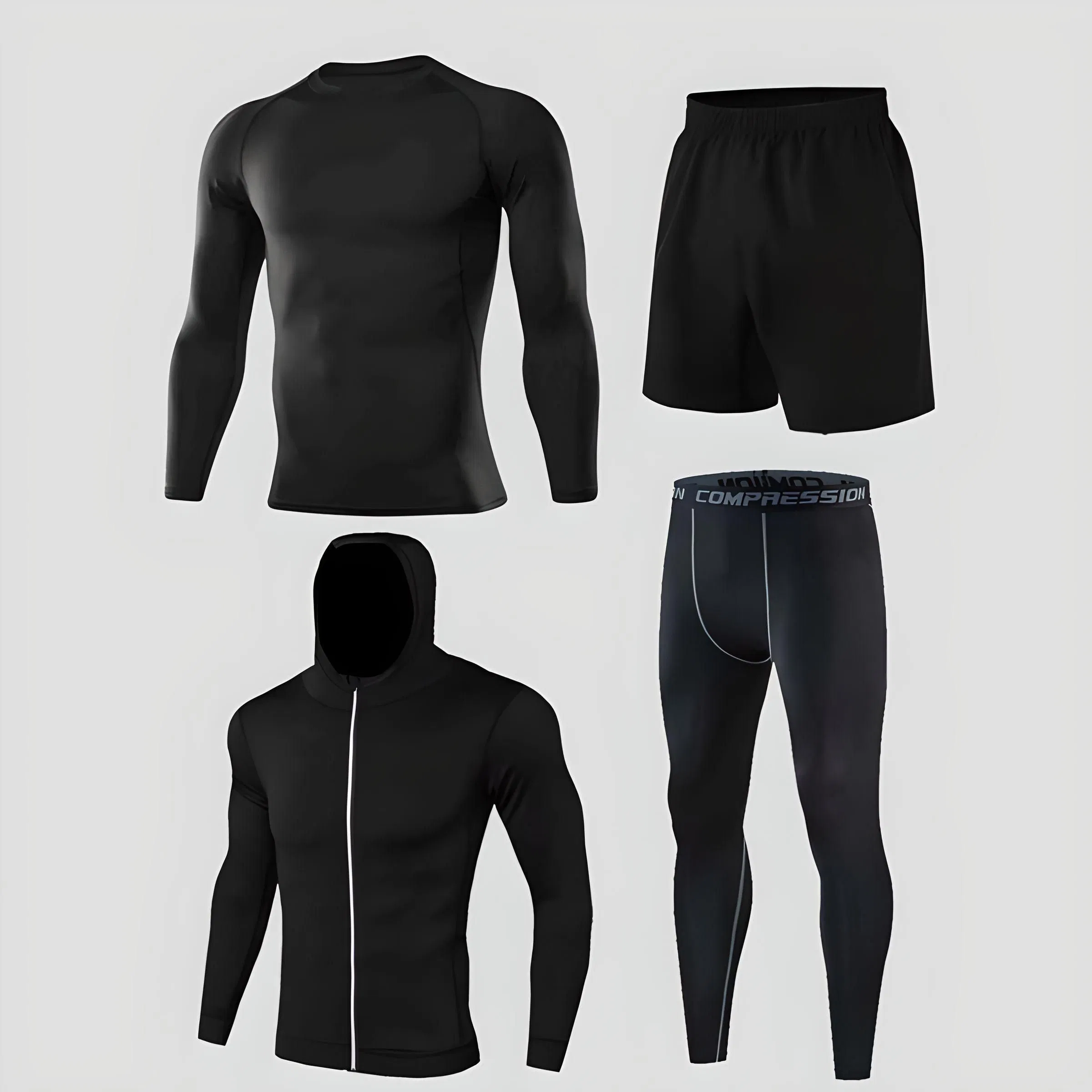 Quick-Drying Men's Sportswear Set: Summer Short-Sleeve T-Shirt, Fitness Clothes, Running Tight-Fitting Clothes, Training Set Clothing