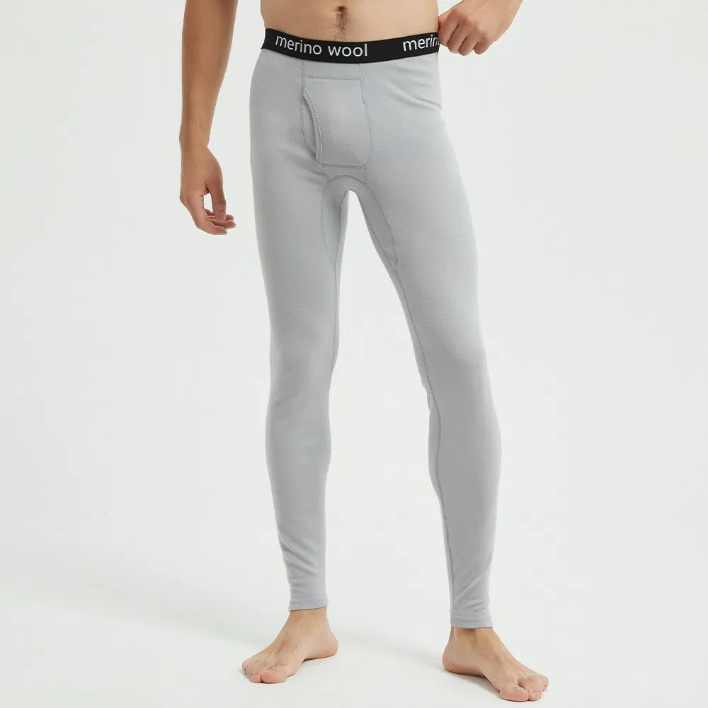 Men's Merino Wool Base Layer Leggings - Quick-Dry Thermal Pants for Autumn/Winter Hiking &amp; Mountaineering