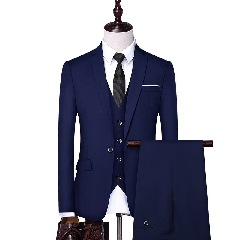 OEM Custom 3pcs Luxury Office Suit Men's Wedding Formal Wear Standard Size Suit Jacket Business Suit