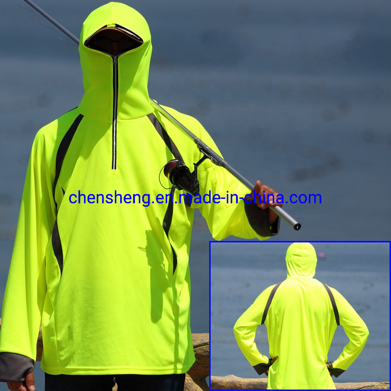 Customized Men Upf 50 UV Sun Protective Long Sleeve Quick Dry Fishing Wear for Outdoor Sunshine Summer
