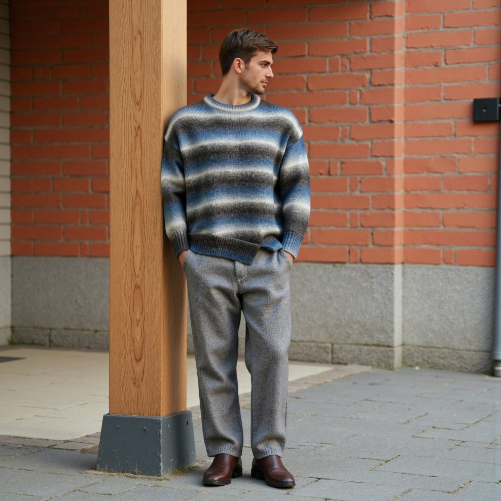 Men's Hoodie Crew Neck Sweater Knitwear Pure 100% Cashmere Handmade Durable and Long-Lasting OEM &amp; Full Size Support From China Factory