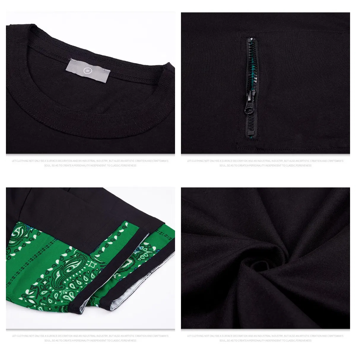 Custom Logo 95%Cotton 9%Spandex Plus Size Oversized Fashion Brand High Street Casual Clothing for Men