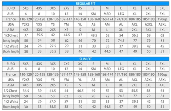 Sweatshirt Size Chart