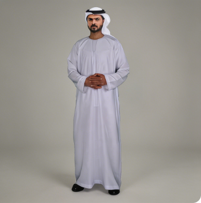 2026 New Design Men's Traditional Modest Thobe Long Sleeves Pockets Polyester Breathable Fabric Dubai Middle Eastern Clothing