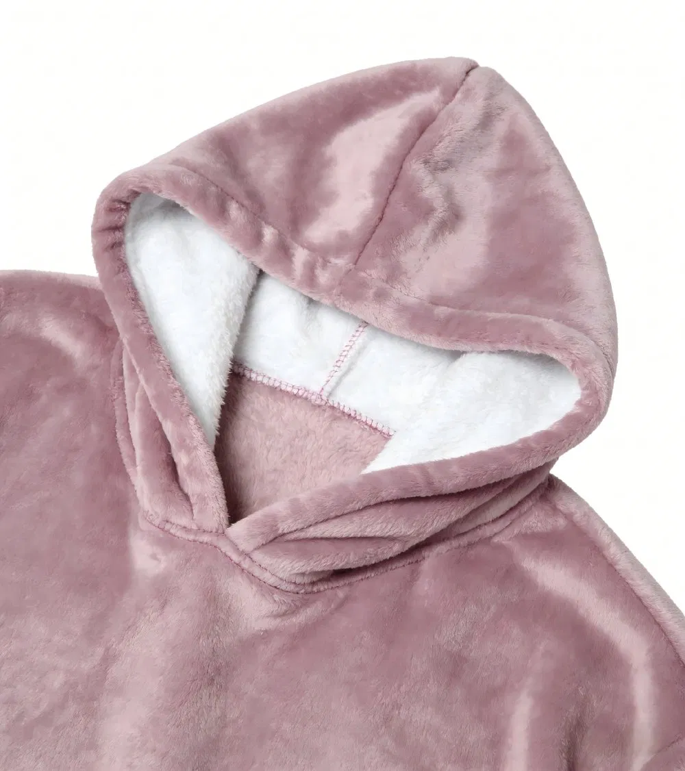 Custom Design Luxury Warm Fleece Oversize Hoodie Blanket