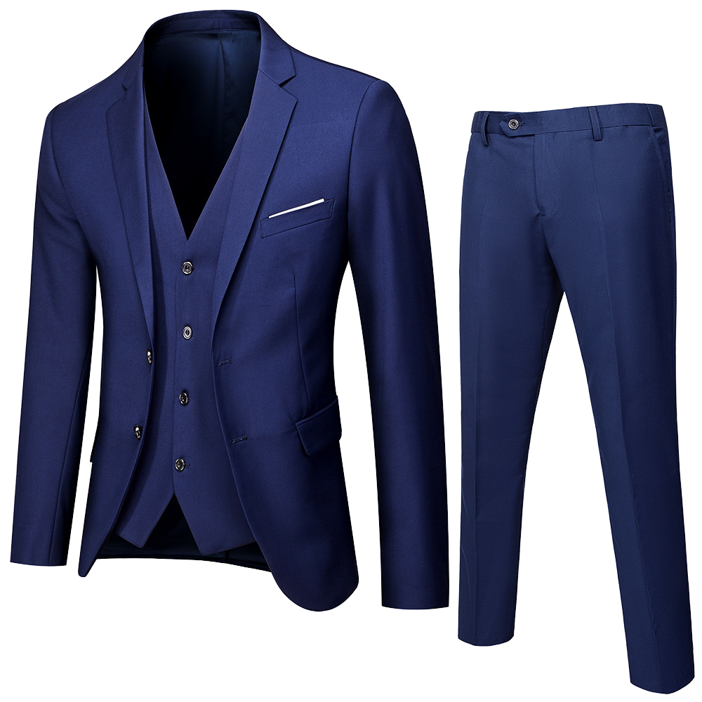 Men's Professional Korean Slim-Fit Business Wedding Suit for Best Man Groom Print