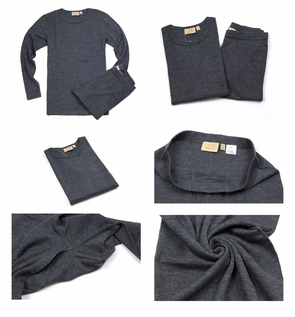 Mens Thermal Underwear Shirt Merino Wool Base Layer