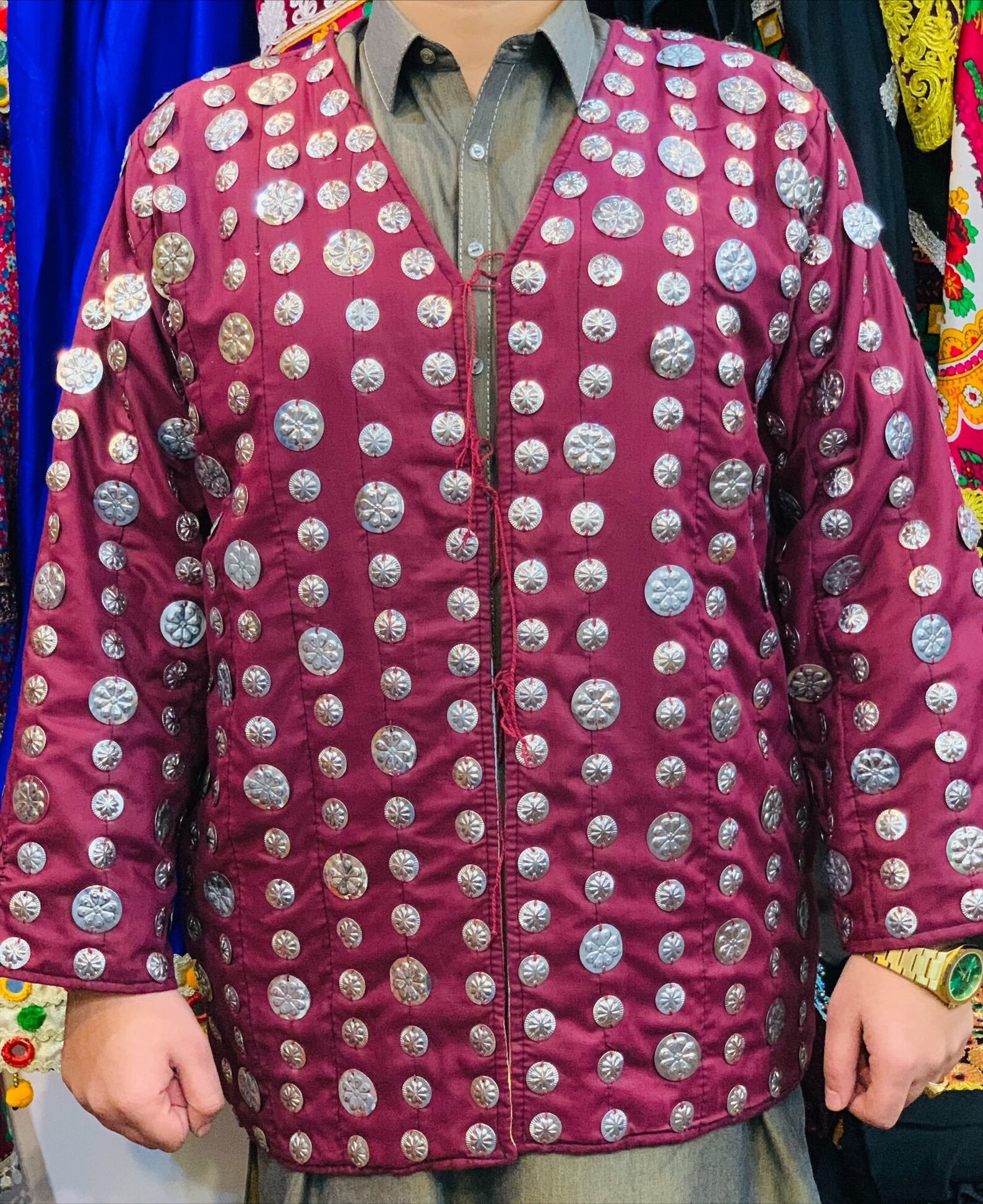 Graceful Men's Traditional Woolen Casual Autumn Sleeveless Embroidered Waistcoat Jacket for Groom Mehndi Eid Cultural