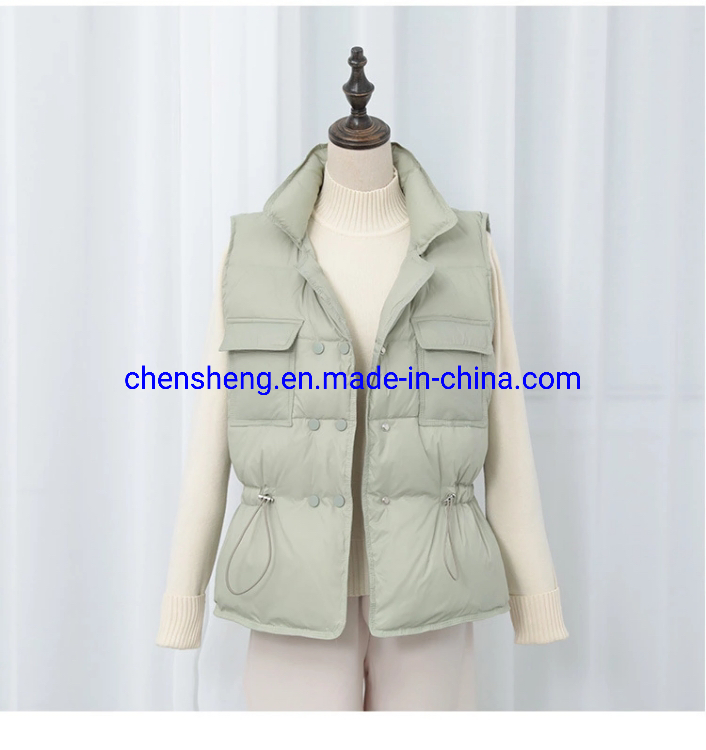 Fashion Wholesale Lady Down Vest Wear for Warm Outdoor Beauty Girl Young Women Stock Cheap Small Quantity
