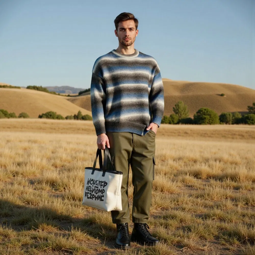 Men's Hoodie Crew Neck Sweater Knitwear Pure 100% Cashmere Handmade Durable and Long-Lasting OEM &amp; Full Size Support From China Factory